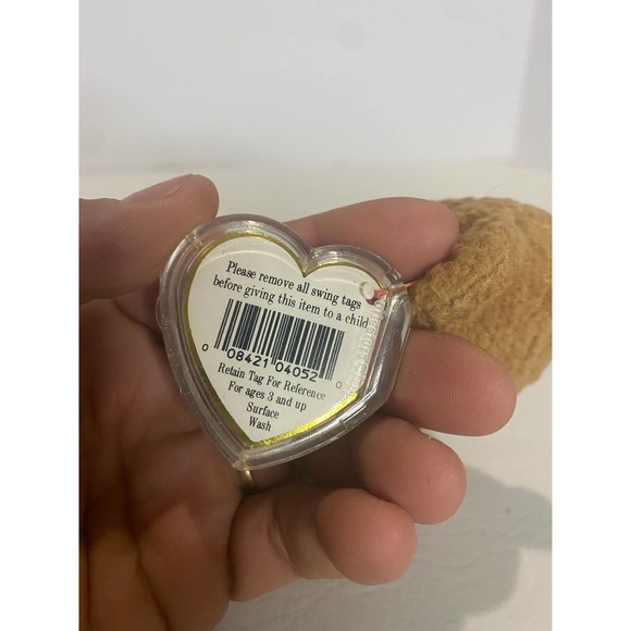 TY Beanie Baby Very Rare Curly the Bear with Tag Errors (1993/1996) & Brown Nose - Picture 3 of 9